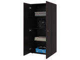 Armoire, 2 Doors, 4 Shelves, Walnut / Black Wengue B097P369451