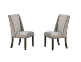 Traditional Formal 2pc Side Chairs Upholstered Wingback Design Oak Finish Dining Room Furniture B011P203558