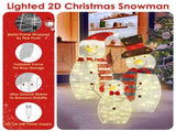 3-Piece 2D Outdoor Snowman Christmas Decorations Yard, 30 inch Pre Lit Snowman Family with Led 89455753