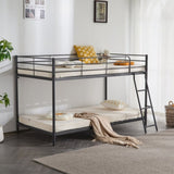 Twin Size Metal Bunk Bed for Kids Teens Adults, Heavy Duty Metal Bunk Bed with Ladder & Full-Length 72445538