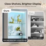 3-layer glass shelf with 2 doors double Z shape LED light strip front curved base feet triammine 45798637