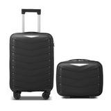 V-striped 2-piece suitcase with PP handbag PP trolley case 14in 20in PP iron trolley classic color 40750126