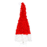 6FT Artificial Christmas Tree with LED Light, Santa's Hat Shape Artificial Whimsical Xmas Tree with 42139491
