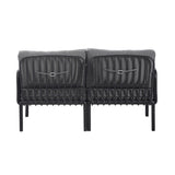 3 Piece Patio Conversation Sets, Modern Outdoor Patio Sectional Furniture Set with Square Coffee N780P199459B