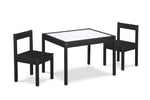 ZUN Gibson 3-Piece Dry Erase Kids Table & Two Chair Set, Black B022P174727