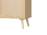 3 Drawer Dresser for Bedroom,Modern Rattan Wood Small Dresser Chest of Drawers Storage Cabinet 51837772
