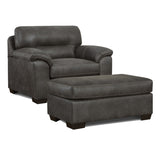 Tirana Contemporary 2-Piece Living Room Set, Fabric Pillow-top Arm Chair with Ottoman, Sequoia Ash T2574P195188