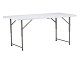 4ft Foldable Lift Patio Plastic Table White 08237312