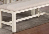 ZUN White Classic 1PC BENCH Rubberwood Beige Fabric Cushion Seats Dining Room Furniture Bench B011120835