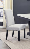 Modern Look 2pc Light Gray Finish Side Chair Fabric Full Back Upholstered Seat Nailhead Trim Accent B011P228162
