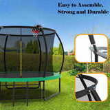 10FT Pumpkin Trampoline, Outdoor Trampoline with Basketball Hoop, Enclosure Net and Ladder W1163P148156