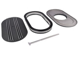 15" Oval Black Aluminum Half Finned Air Cleaner Assembly Fits for Chevy Ford Mopar 06143711