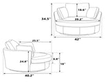 42''W Swivel Accent Chair With 2 Thorw Pillows 360 Degree Swivel Round Sofa Modern Oversized Chair W1298P199186