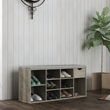 Storage Bench, Shoe Bench, Entryway Bench Padded Cushion, Drawer and Open Compartments, Bench W3151P288934