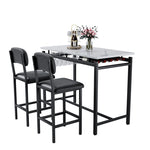 ZUN Kitchen Table Set, Dining Table and Chairs for 2, 3 Piece Dining Room Table Set with 2 Upholstered W578P150069