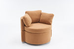 ZUN 029-Teddy Fabric Swivel And Storage Chair With Back Cushion For Living Room,Khaki W527P166252