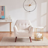 ZUN Accent Chairs for Bedroom, Midcentury Modern Accent Arm Chair for Living Room, Linen Fabric Comfy T2694P194178