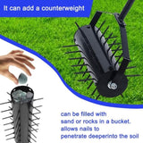 Rolling manual lawn aerator, Home aerator lawn tool pusher, 58-inch handle push lawn aerator for 77255372