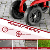 360&deg Garden Rolling Workseat with Swivel Seat and Adjustable Height-Red 53694897