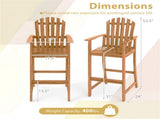 31" Seat Height Outdoor Bar Stool, Slatted Design Ergonomic Tall Chair for 40"-43" Bar Table 72391840