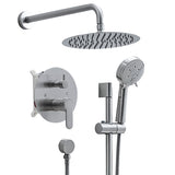 10-Inch Shower System, Slide Bar Shower Faucets Sets Complete Round Shower Heads and 5-Spray W1932P296310