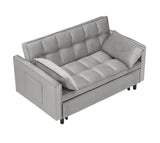 Modern Velvet Loveseat Futon Sofa Couch Pullout Bed, Small Love Seat Lounge Sofa w/Reclining W1658P145846