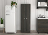 Buxton Rectangle 2-Door Storage Tall Cabinet Carbon Espresso and Black Wengue B06280489