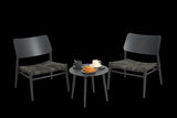 ZUN Aluminium 3 Piece Patio Set Bistro Table and Chairs Set , Backyard, Garden, Living Room, Light Gray W640P175476