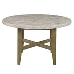 ZUN ACME Karsen DINING TABLE W/MARBLE TOP Marble Top & Rustic Oak Finish DN01449