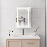 ZUN 20 X 28 inch Bathroom Medicine Cabinet with Mirror Wall Mounted LED Bathroom Mirror Cabinet with W173894722