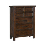 Classic Bedroom Brown Finish 1pc Chest of Drawers Mango Veneer Wood Transitional Furniture B01151900