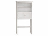 Over The Toilet Rack 2 -Tier Toilet Bathroom Spacesaver Storage Shelf with 2 Doors Wood Storage W282P423742