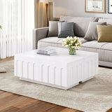 ON-TREND Elegant TV Stand Arched Design for TVs Up to 80", Modern Dual Purpose Coffee Table N721P329091K