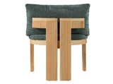 Indoor Boucle Dining Chair Set of 2, Rubber Wood Frame, Plush Green Boucle Seating, 250lbs Weight N779P379862G