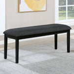 ZUN Black Bench Dining Room Upholstered Seat Gray Fabric Bench Simple Modern design B011P246313