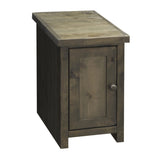 14 inch Chairside Table, No Assembly Required, Barnwood Finish GL-B108131549