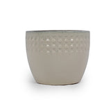 Set of 3 Ceramic Flowerpot, Modern Planter for Patio, Garden, Windowsill - Ancient White W3273P321485