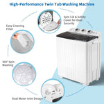 ZUN Twin Tub with Built-in Drain Pump XPB45-428S 20Lbs Semi-automatic Twin Tube Washing Machine for 00898133
