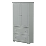 ZUN Wide Bathroom Storage Cabinet, Freestanding Storage Cabinet with Two Drawers and Adjustable Shelf, WF312729AAE