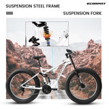 A26309 26 inch Mountain Bike,Full-Suspension 21 Speeds Drivetrain with Disc-Brake MTB Bicycle, 26*4" W709P291973