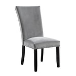 ZUN Attractive Set of 2pc Side Chairs Dining Room Furniture Gray Flannelette Seat Nailhead Trim Kitchen B011P246253