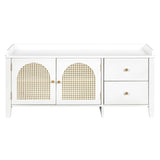 TREXM Shoe Storage Bench, Vintage Shoe Bench with Storage and Cushion, Shoe Bench with Drawers and N715P245263K