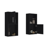 ZUN Oba 2-Pc Wall-Mounted Bathroom Medicine Cabinet with Open and Closed Storage B200P188846