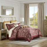 12 Piece Comforter Set with Cotton Bed Sheets Red King B035128827