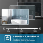 ZUN 36" x 28" LED Bathroom Mirror Bright Backlight, 5 Mins Defog, Full HD Reflected Wall Mounted ,3 94022461