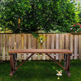 2-Person Rustic Garden Bench, Outdoor Wagon Wheel Porch Bench for Backyard Patio Garden, Brown 90362305