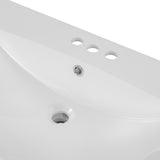 ZUN 36" Single Bathroom Vanity Top with White Basin, 3-Faucet Holes, Ceramic, White N725P171539K