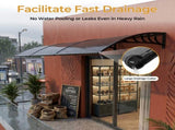 Awning for Door Entrance with Drainage Sink, 40x120 Inch Window Canopy Exterior, UV Rain Snow 30798226