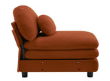 Vitoria Curved Armless Sofa Teddy Fabric W/Pillow -Orange W5656P454383