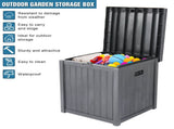 51gal 195L Outdoor Garden Plastic Storage Deck Box Chest Tools Cushions Toys Lockable Seat 97153412